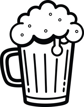 recommend clip art: sketch line art beer glass, beer glass bottle icon symbol vector illustration