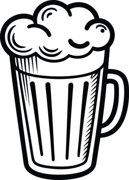recommend clip art: sketch line art beer glass, beer glass bottle icon symbol vector illustration
