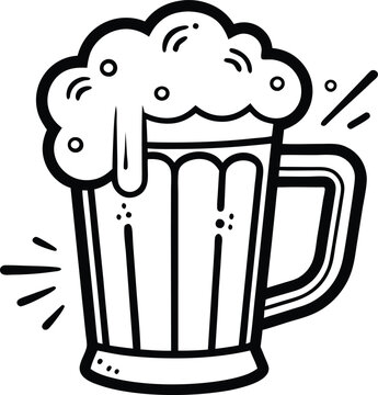 recommend clip art: sketch line art beer glass, beer glass bottle icon symbol vector illustration