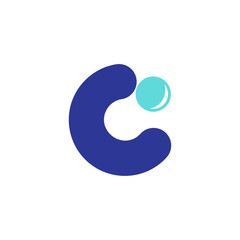 Initial C logo design with freshness of liquid water drop concept