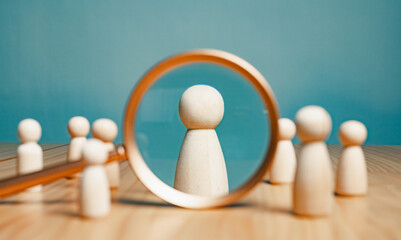 employer, headhunter, interview, job, personnel, recruitment, staff, strategy, magnifying, crew. A...