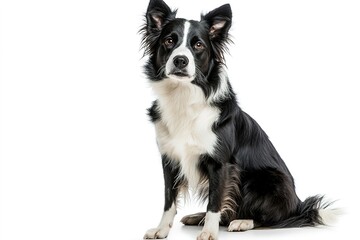 Attentive Border Collie with space for text.