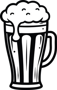 recommend clip art: sketch line art beer glass, beer glass bottle icon symbol vector illustration