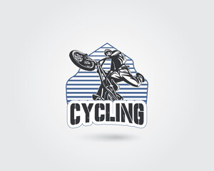 Modern Creative Unique Cycling Sports Club Vector Logo Design Template