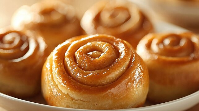   A plate of doughnuts is in sharp focus against a blurred background, showcasing their scrumptious details