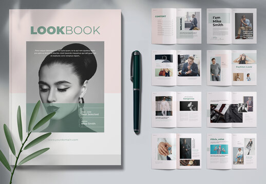 Fashion LookBook Magazine Template With Minimal Accents