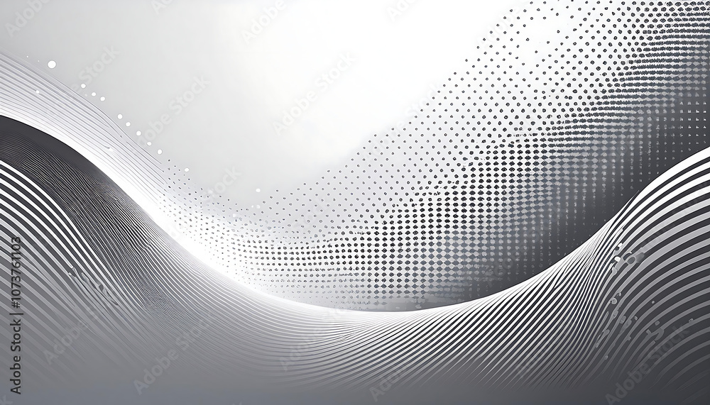 Poster a monochrome design featuring abstract halftone dots on a white background with a modern gr_1(143)