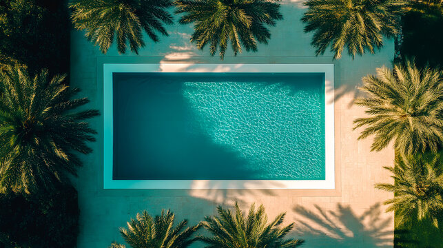 Piscine, vue a&eacute;rienne