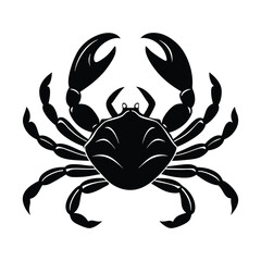 Crab Silhouette Vector Illustration - Minimalist Marine Icon with Transparent Background for Coastal and Nautical Designs