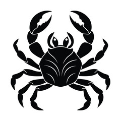 Crab Silhouette Vector Illustration - Minimalist Marine Icon with Transparent Background for Coastal and Nautical Designs