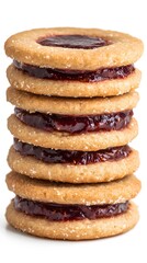 Guava Filled Cookies Food, Photo Realistic, on White Background, Wallpaper, Cover and Screen for Smartphone, PC, Laptop, 9:16 and 16:9 Format