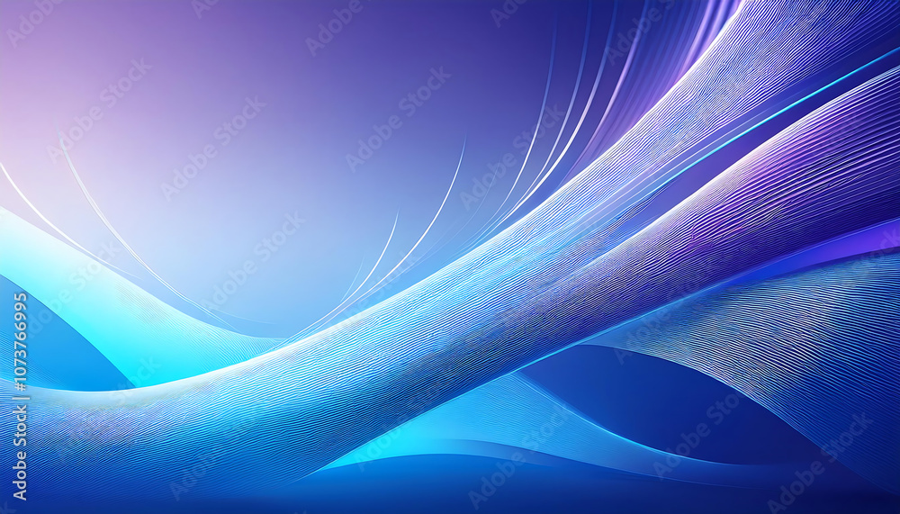 Poster a minimalist design features abstract blue lines on a background with blurred light gra_1(116)