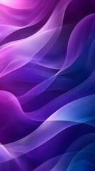 Fototapeta premium A mesmerizing abstract artwork featuring fluid waves in shades of purple and blue, creating a sense of movement and depth against a smooth gradient background.