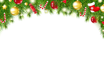 Christmas Garland And White background