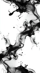 Fototapeta premium A monochrome image of smoke escaping from a mobile phone cover against a white background