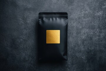 Elegant black packaging with a golden label, perfect for gourmet products or specialty items.