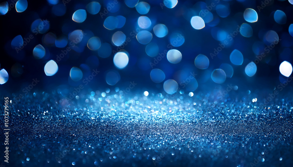 Poster  A dark blue background featuring sparkling glitter and bokeh lights creates an abstract dar_1(38)