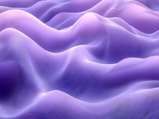 Obraz premium An abstract image featuring flowing waves in various shades of purple, creating a serene and dreamy atmosphere. The smooth curves convey a sense of tranquility and depth.