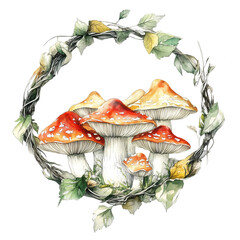A Circle of Large Magical Mushrooms 