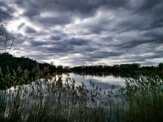 Beautiful cloud cover at the lake