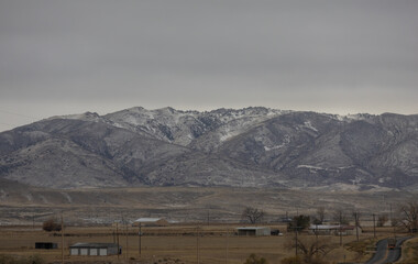 mountains in the snow