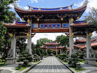 Fototapeta premium Lian Shan Shuang Lin Monastery in Toa Payoh, Singapore - May 2017