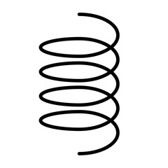 Spiral spring. Coil, absorber icon. Flexible sign. Editable stroke. Vector illustration.