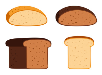 Bakery bread cake pastry isolated set. Vector flat graphic design element illustration