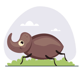 Insect cute bug beetle ladybug isolated set. Vector graphic design illustration