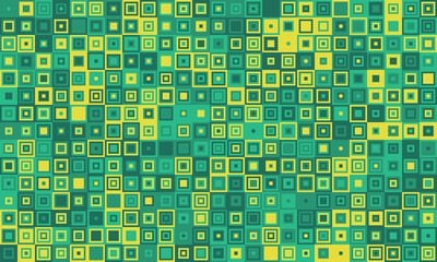 Trendy mosaic-style pattern with structured geometry. A vibrant, colourful grid design ideal for cover art, fabric, or creative posters.