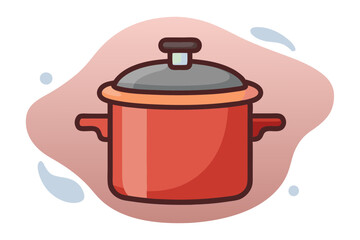 Minimalist Line Drawing of a Pressure Cooker