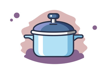 Minimalist Line Drawing of a Pressure Cooker