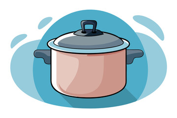 Minimalist Line Drawing of a Pressure Cooker