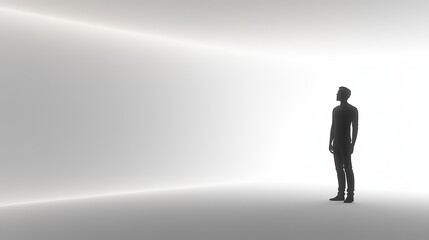 Fototapeta premium Silhouette of a Person in Minimalist Space