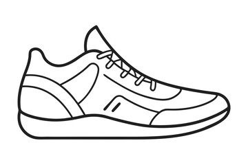 Basketball Shoes Line Drawing Outline Icon - Minimalist Flat Style Illustration
