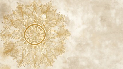 Hand drawn mandala design in soft earth tones and gentle textures