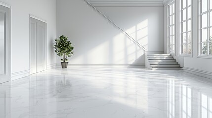 Obraz premium Modern Urban Penthouse with Bright White Interior