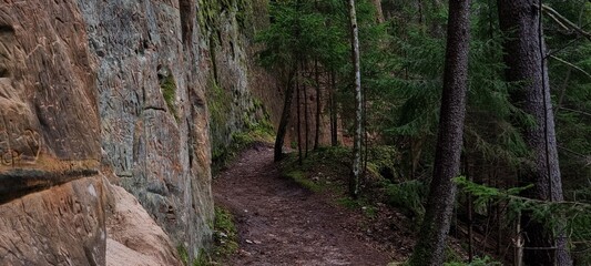 Licu-Langu cliffs, Latvian city of Liepa, late autumn