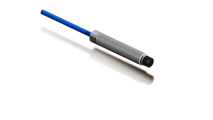 Technical illustration showing an eddy-current proximity probe