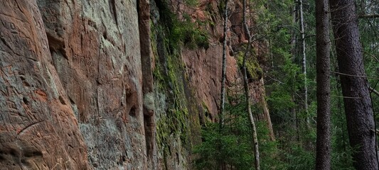 Licu-Langu cliffs, Latvian city of Liepa, late autumn