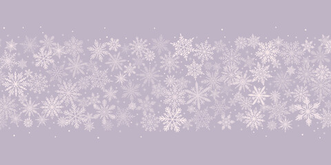 Elegant pastel vector snowflake background, cute purple snow banner design, festive winter holiday illustration wallpaper