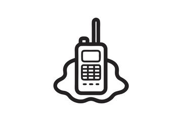 Minimalist Line Drawing of a Walkie Talkie Icon Simple and Clear Communication Symbol