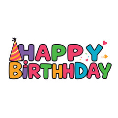 Happy birthday vector illustration,