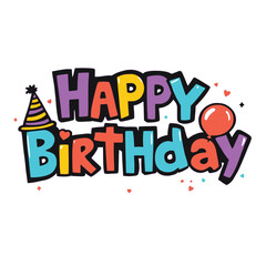 Happy birthday vector illustration,