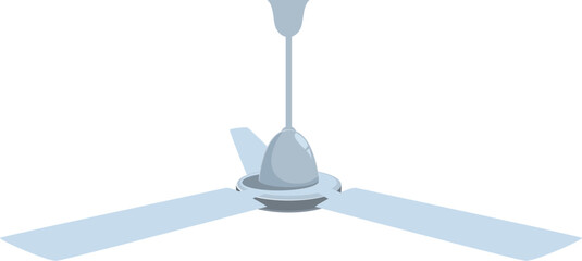 Modern ceiling fan rotating, providing cooling air circulation in a room