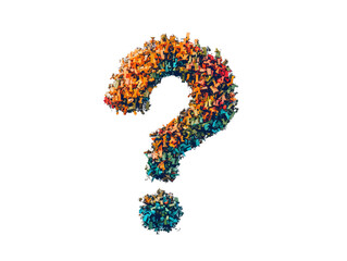 colorful question mark symbol, png cutout on white background
