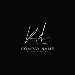 handwriting letter KD signature monogram logo design