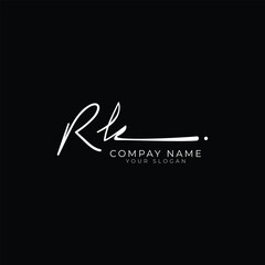 handwriting letter RK signature monogram logo design