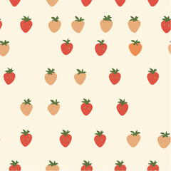 Vector of Strawberry Fruit Seamless Pattern