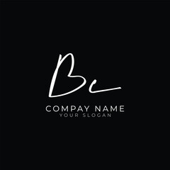 Obraz premium handwriting letter BC signature monogram logo design
